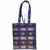 Tote bag "Roue de la fortune" en pagne wax et en toile