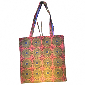 Tote bag "Rayons de soleil" en pagne wax et en toile