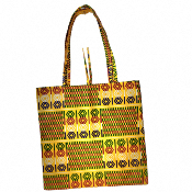 Tote bag "Reine Baoulé" en pagne wax et en toile