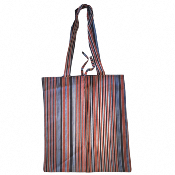 Tote bag "Lignes de joie" en pagne wax et en toile