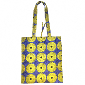 Tote bag "Gamaphone" en pagne wax et en toile