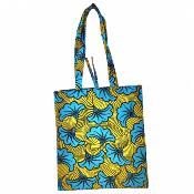 Tote bag "Fleurs de mariage" en pagne wax et en toile